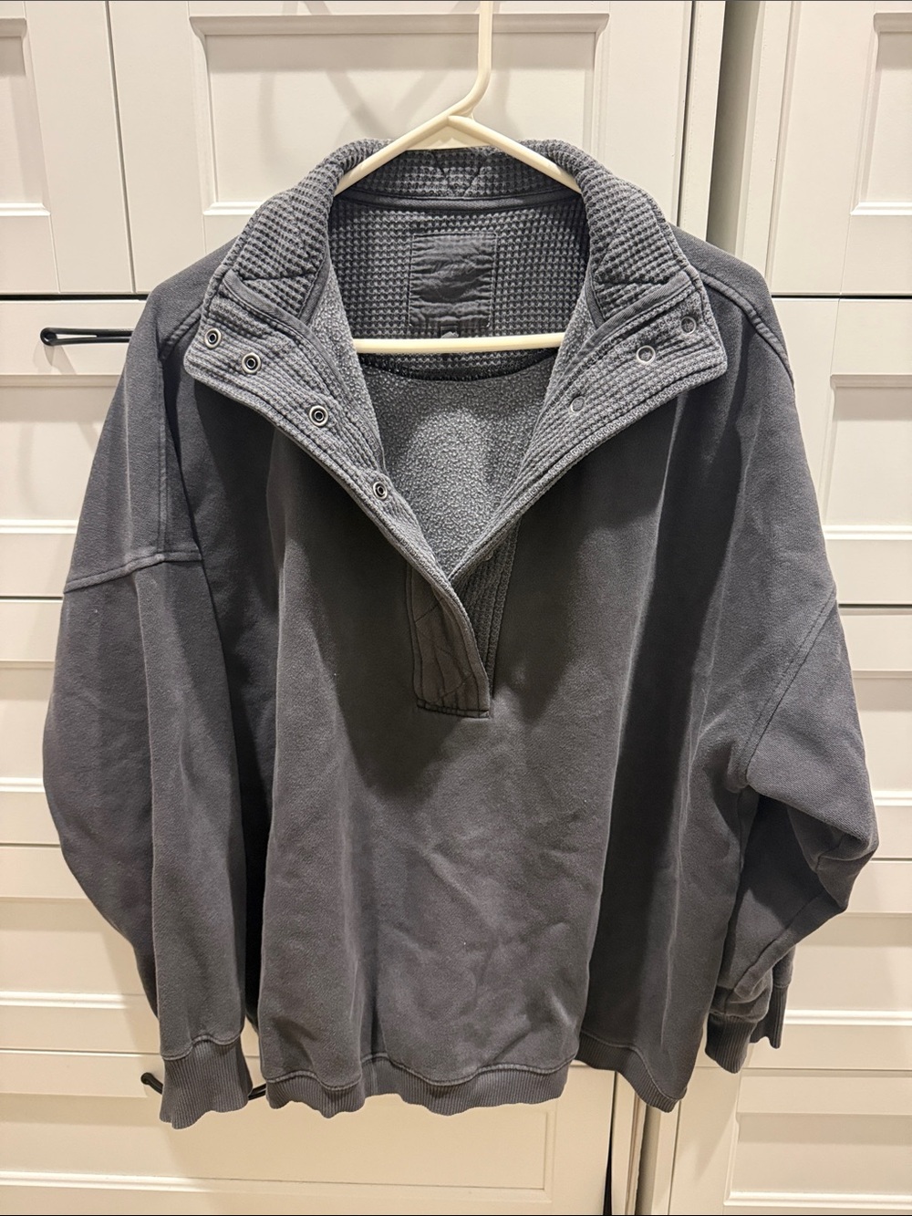 aerie Men's Charcoal Quarter-Zip Pullover Sweater